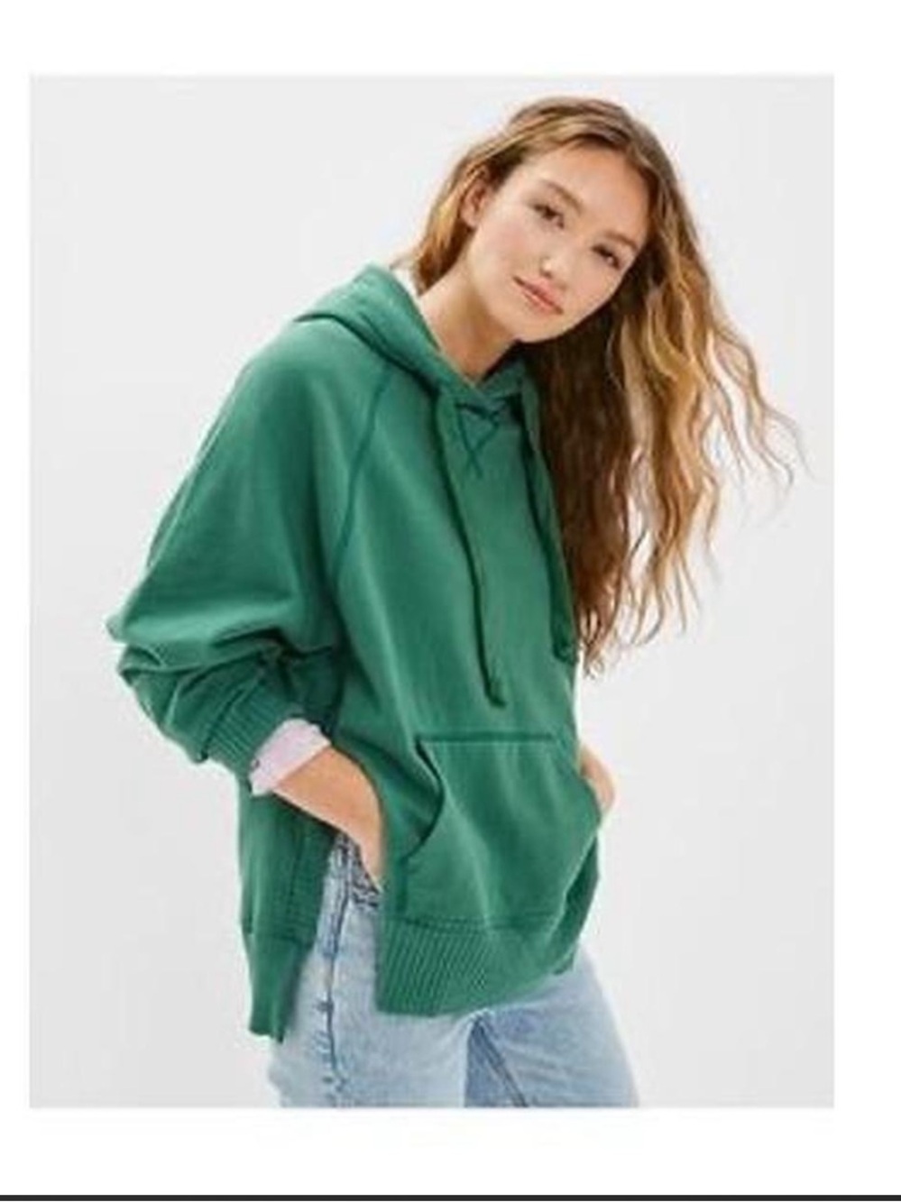 American Eagle Green Hoodie Large
